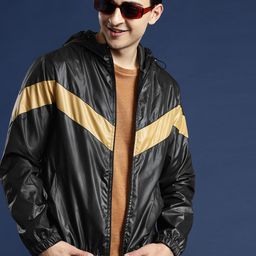 Mast & Harbour Striped Hooded Bomber Jacket-49