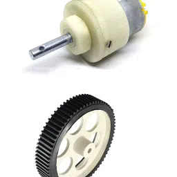Invento 150 RPM DC Metal Geared Motor with 100 mm x 20 mm Wheel for Robot Car ISC 1471-A-21
