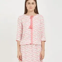 Soie Pink Cotton Printed Sleep T-Shirt-image-11