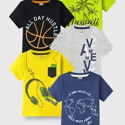 KUCHIPOO Kids 5 Printed Pockets T-shirt-image-70