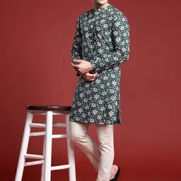 Anouk Men Ethnic Motifs Printed Pure Cotton Kurta image 3