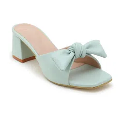 MICHICK Block Sandals with Bows-5