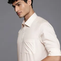 Louis Philippe Men Cream-Coloured Classic Opaque Formal Shirt-image-96