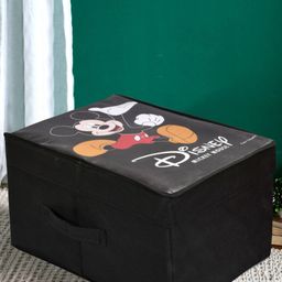 Kuber Industries Black Printed Foldable Wardrobe Organiser Box With Lid-20