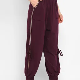 Taurus Women Textured Printed Joggers Trousers-image-92