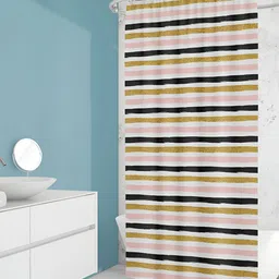 ArtzFolio Black & White Striped Waterproof Shower Curtain-picture-16