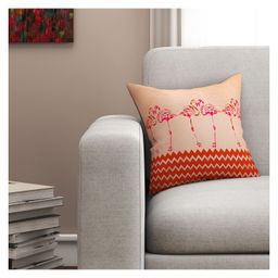 SEJ By Nisha Gupta Abstract Premium 16 By 16 Cushion Cover- Beige-image-67