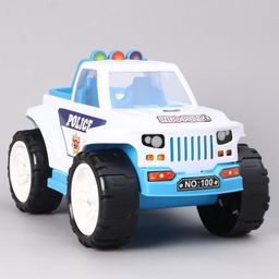 United Agencies Friction Powered Indo Police Jeep - White-12