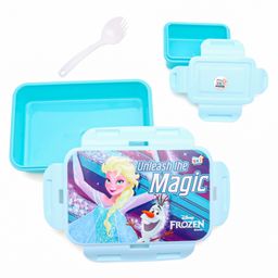 Disney Frozen Lock & Sea Lunch Box With Container & Fork Spoon - Blue-picture-4
