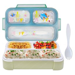 FunBlast 3 Compartment Lunch Box with Fork  Blue-picture-24