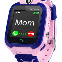 SeTracker Connect2kidz SETLBS01 Touch Screen Kids Safe 2-Way Voice Calling Watch Phone- Pink | Kids Smartwatch for Boys & Girls | SIM Card Supported | SOS & Voice Call, Voice Chat | Long Battery Life-12