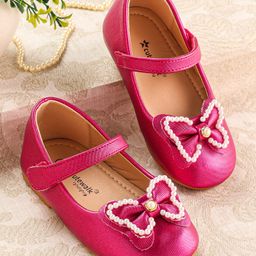Cute Walk by Babyhug Ballerina with Velcro Closure & Bow Applique - Fuchsia-picture-29