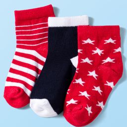 Cute Walk by Babyhug Knit Anti Bacterial Ankle Length Socks With Stripes & Star Design Pack of 3 - Multicolor-picture-30