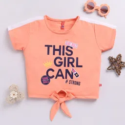 Here&Now X Game Begins Printed Waist Tie-Ups Crop Top-image-59