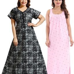 Inner Beats Pack Of 2 Cotton Blend Nightdress-picture-1