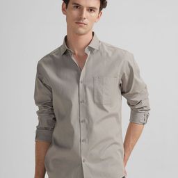 Crocodile Striped Spread Collar Regular Fit Casual Shirt-image-11