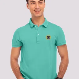 INVICTUS Polo Collar Cotton Applique T-shirt-image-17