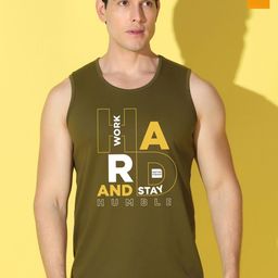 WOOSTRO Pack Of 2 Printed Combed Cotton Gym Vests VWS26(HARD OLIVE)(RUN MUSTARD)-image-21