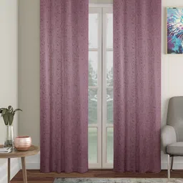 SOKNACK Pink Abstract Printed 2 Pcs Black Out Long Door Curtain-image-35