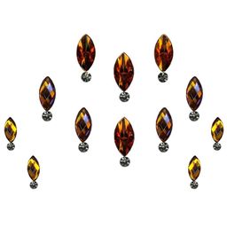 Comet Busters 12 Pcs Orange & Yellow Reusable Stone-Studded Bindi image 1