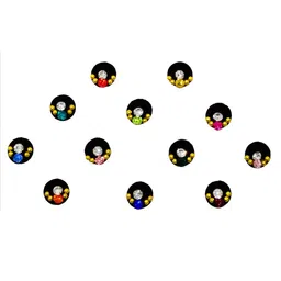 Comet Busters 12 Pcs Embellished Reusable Designer Bindis - Multicoloured image 2