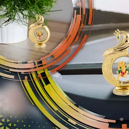 INTERNATIONAL GIFT Gold Toned Religious Brass Hanuman Idol For Car Dashboard-image-91