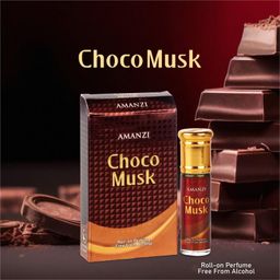 AMANZI Choco Musk Attar Roll-On Perfume for Men & Women | Alcohol-Free Long-Lasting Fragrance Oil | Sweet Chocolate & Vanilla Top Notes | Musky & Velvety Heart | Amber & Woody Base | 6ml Pack of 1 image 5