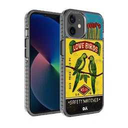 DailyObjects Yellow & Green Love Birds Matchbox Printed iPhone 12 Mini Phone Case-81