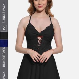 FIMS Pack Of 2 Self Designed Halter Neck Baby Doll-picture-21