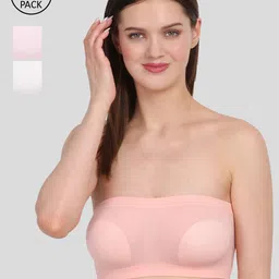 Amour Secret Women Set Of 3 White, Peach & Pink Bandeau Bra-picture-23