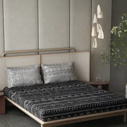 DDecor Live Beautiful Black & White 140 TC Cotton King Bedsheet & 2 Pillow Covers-image-35