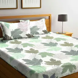 Home Sizzler Multicolour Printed 144 TC 1 Queen Bedsheet with 2 Pillow Covers-picture-12