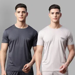 VIMAL JONNEY Men Grey & Charcoal 2 T-shirt-image-65