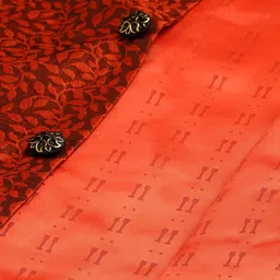 SOJANYA Men Coral Red & Off-White Woven Design Kurta with Pyjamas & Nehru Jacket image 4