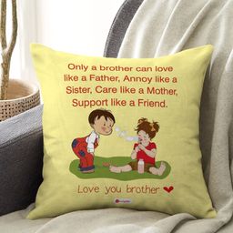 Indigifts  Yellow Happy Diwali Gift Printed Cushion-29