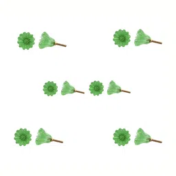 Indianshelf 6Pcs Green Textured Glass Sunflower Knobs-20