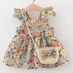 StyleCast x Revolte Girls Floral Printed Gathered or Pleated Cotton A-Line Dress-picture-36