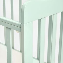 MiArcus Green Rubber Wood Cot With 3-Level Adjustable Height Cot Rail & Removable Wheels image 5