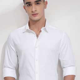 HIGHLANDER Men Comfort Fit Textured Spread Collar Casual Shirt-image-70