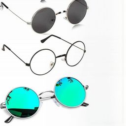 Arzonai Unisex Set of 3 Oval Sunglasses with UV Protected Lens-picture-29
