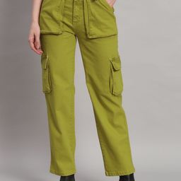 GUTI Women Loose Fit High-Rise Cargos Trousers-image-29