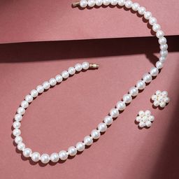ORANGENYSHA Gold-Plated Pearls Beaded Jewellery Set-image-32