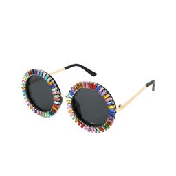 SALTY Women UV Protected Red Carpet Inspired Rhinestone Round Sunglasses SG0032-ML-BK-image-17