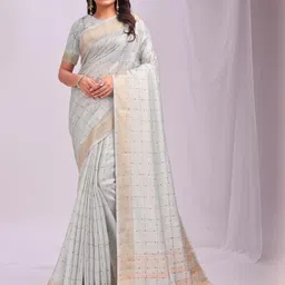 DIVASTRI Woven Design Zari Organza Saree-picture-20