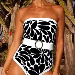 Plus Curvves Printed Bodysuit With Long Cover Up-image-16