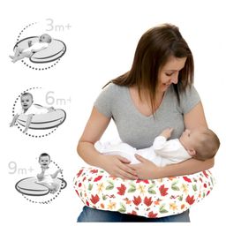 Lulamom Allergen Protected Soft Feeding Pillow Floral Print - White & Red-image-86