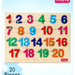 Babyhug Wooden Number Puzzle Multicolour - 20 Pieces-1