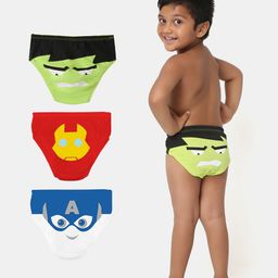 Plan B Super Heroes Print Pack Of 3 Briefs - Red White & Green-image-53