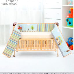 Babyhug Premium Cotton Crib Bumper Regular -Transport Theme (Cot not Included)-image-8