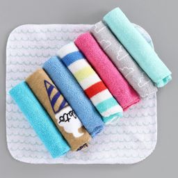 ZOE Terry Wash Cloth Set of 8 (Colour & Print May Vary)-picture-12